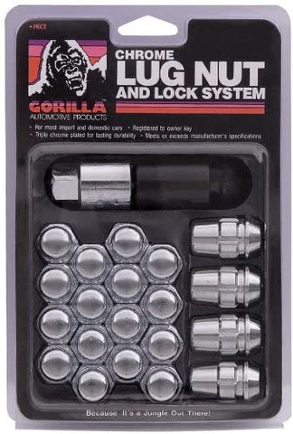 Gorilla Acorn Chrome Lug Nut and Lock System M12mm x 1.50 Thread Size (71733)